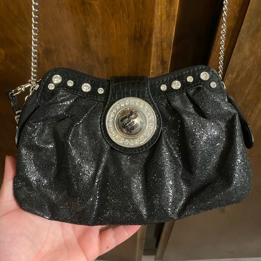 ROCAWEAR black purse handbag bling 2000 retro